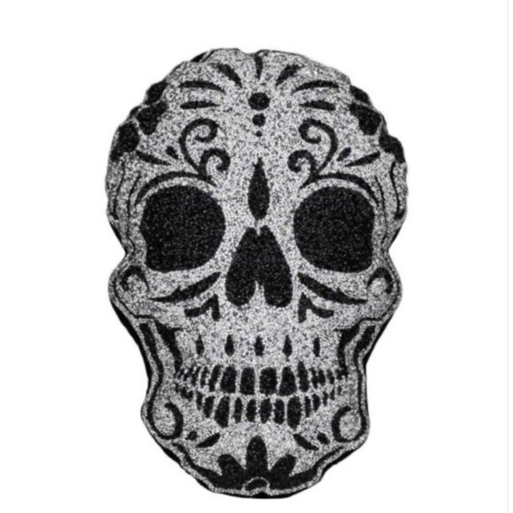 Sparkles Home Black And Silver Rhinestone Halloween Sugar Skull Bling Goth